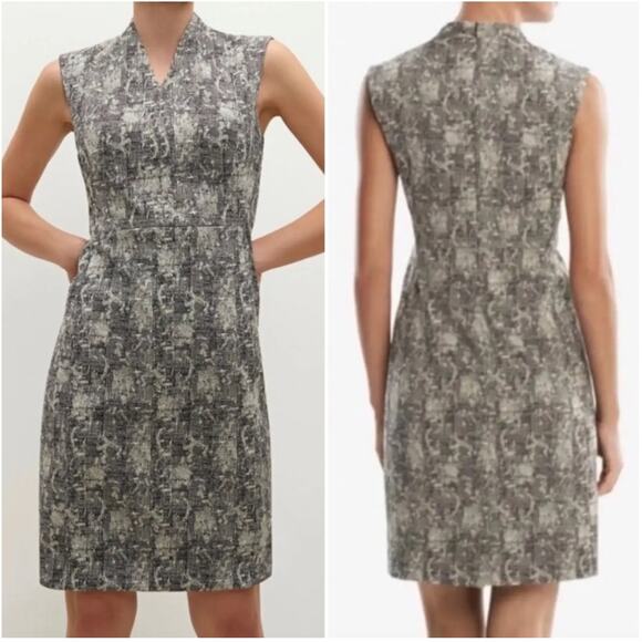 MM La Fleur Gray Patterned Sleeveless Shift Dress Sz 0 - Picture 1 of 11